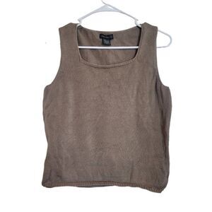 Banana Republic Women's Tan Cotton Square Neck Sweater Vest